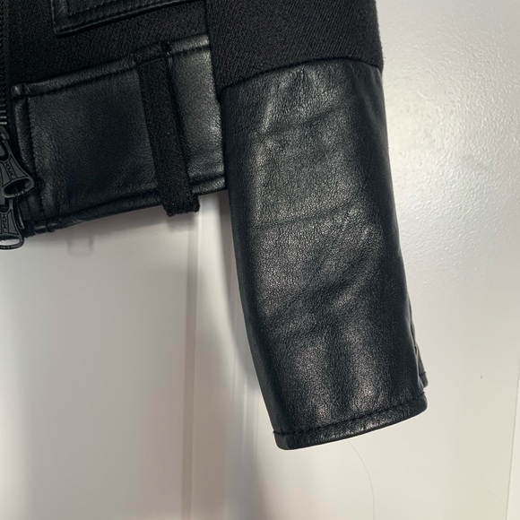 CLUB MONACO - Wool & Leather Moto Jacket - Size 0 - Picture 6 of 9